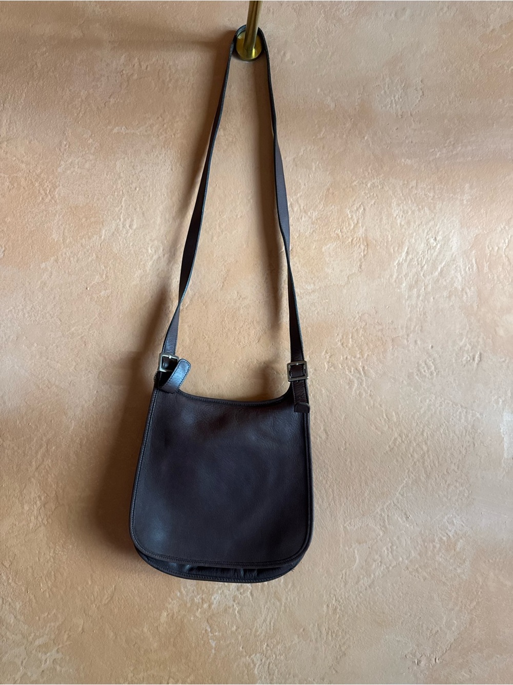 Vintage Coach Small Hippie Flap 9135 Brown Leather Crossbody Bag